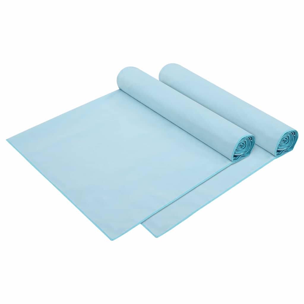 Liggestols håndklæder 2 pcs Blå 210 x 75 cm