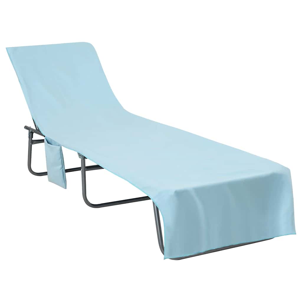 Liggestols håndklæder 2 pcs Blå 210 x 75 cm