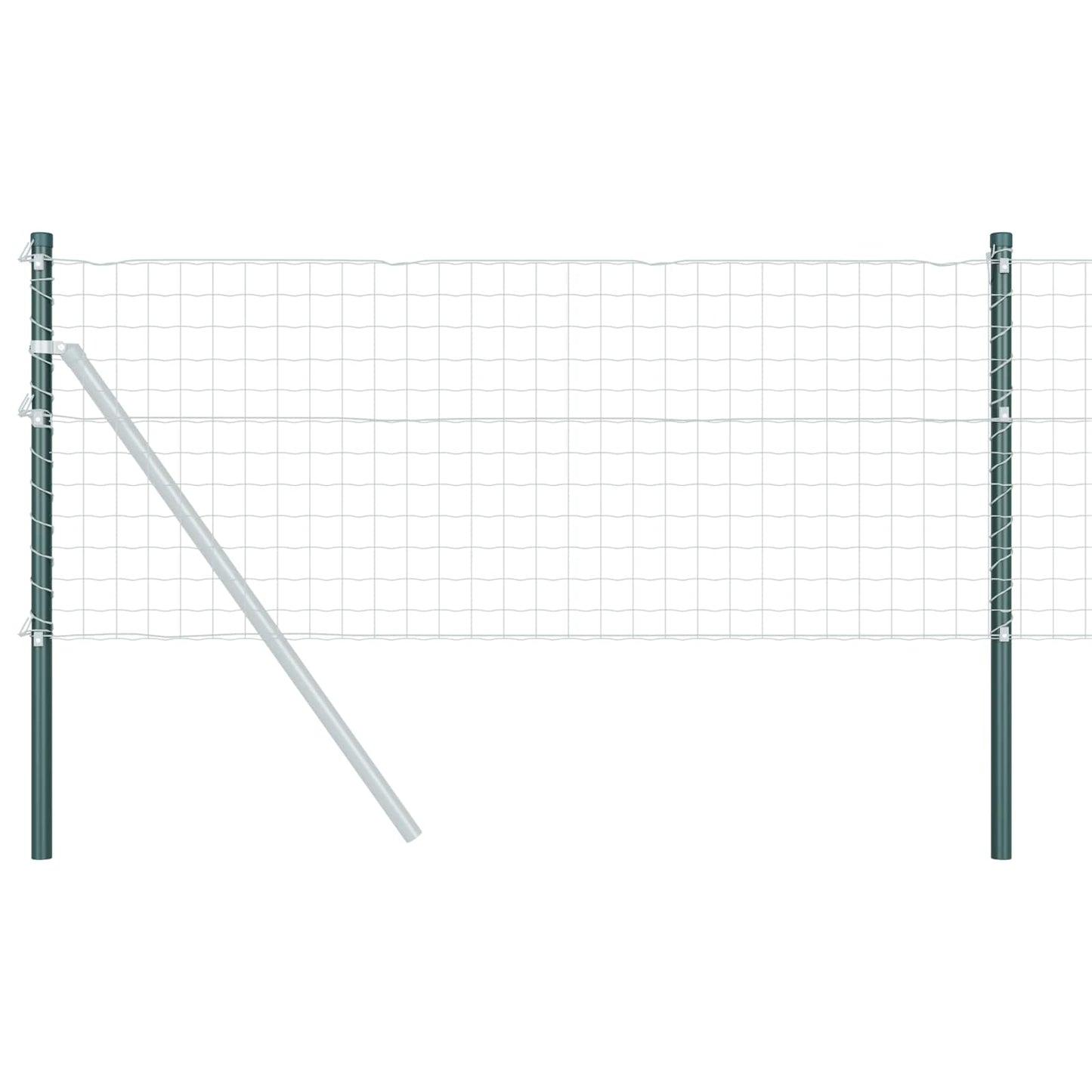 Hegnspæl 12 pcs Grøn 50 cm Pulverlakeret Stål