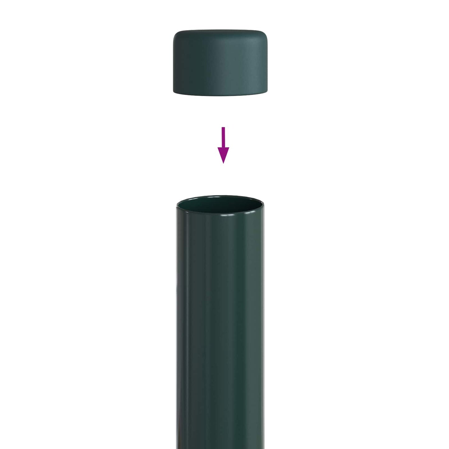 Hegnspæl 2 pcs Grøn 60 cm Pulverlakeret Stål