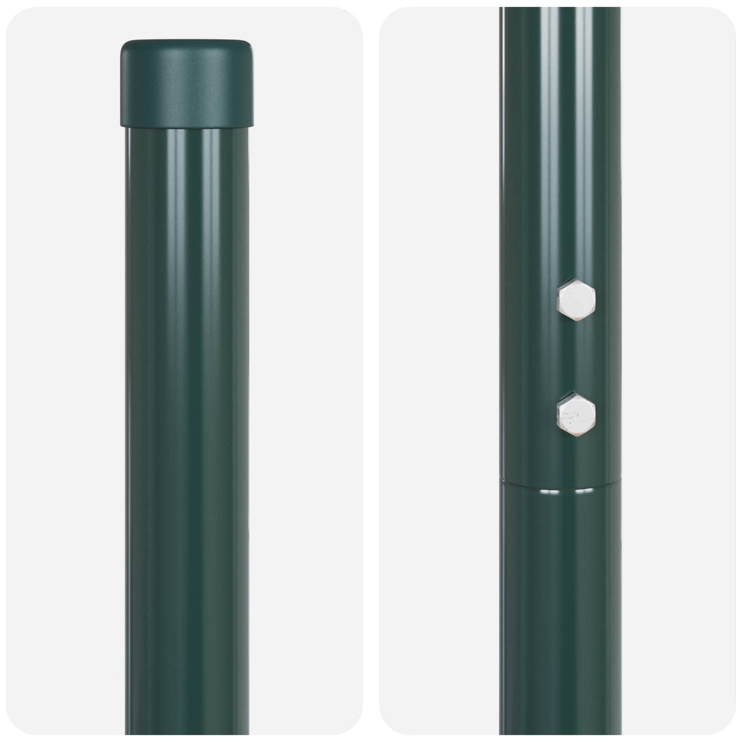 Hegnspæl 2 pcs Grøn Pulverlakeret Stål