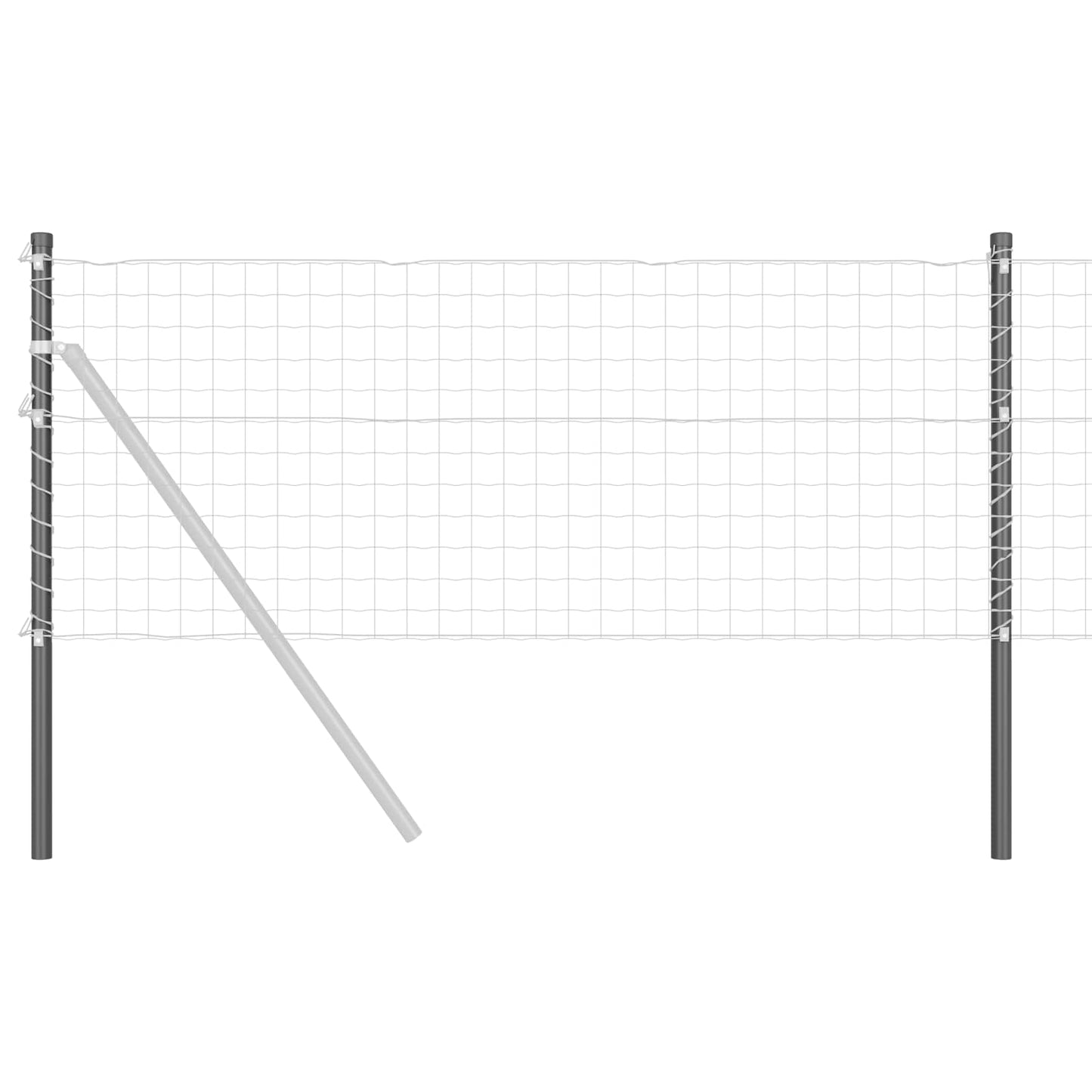 Hegnspæl 12 pcs Grå 80 cm Pulverlakeret Stål