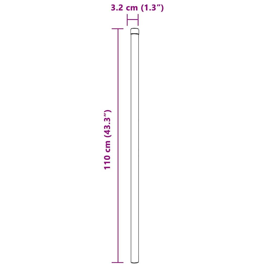 Hegnspæl 12 pcs Grå 110 cm Pulverlakeret Stål