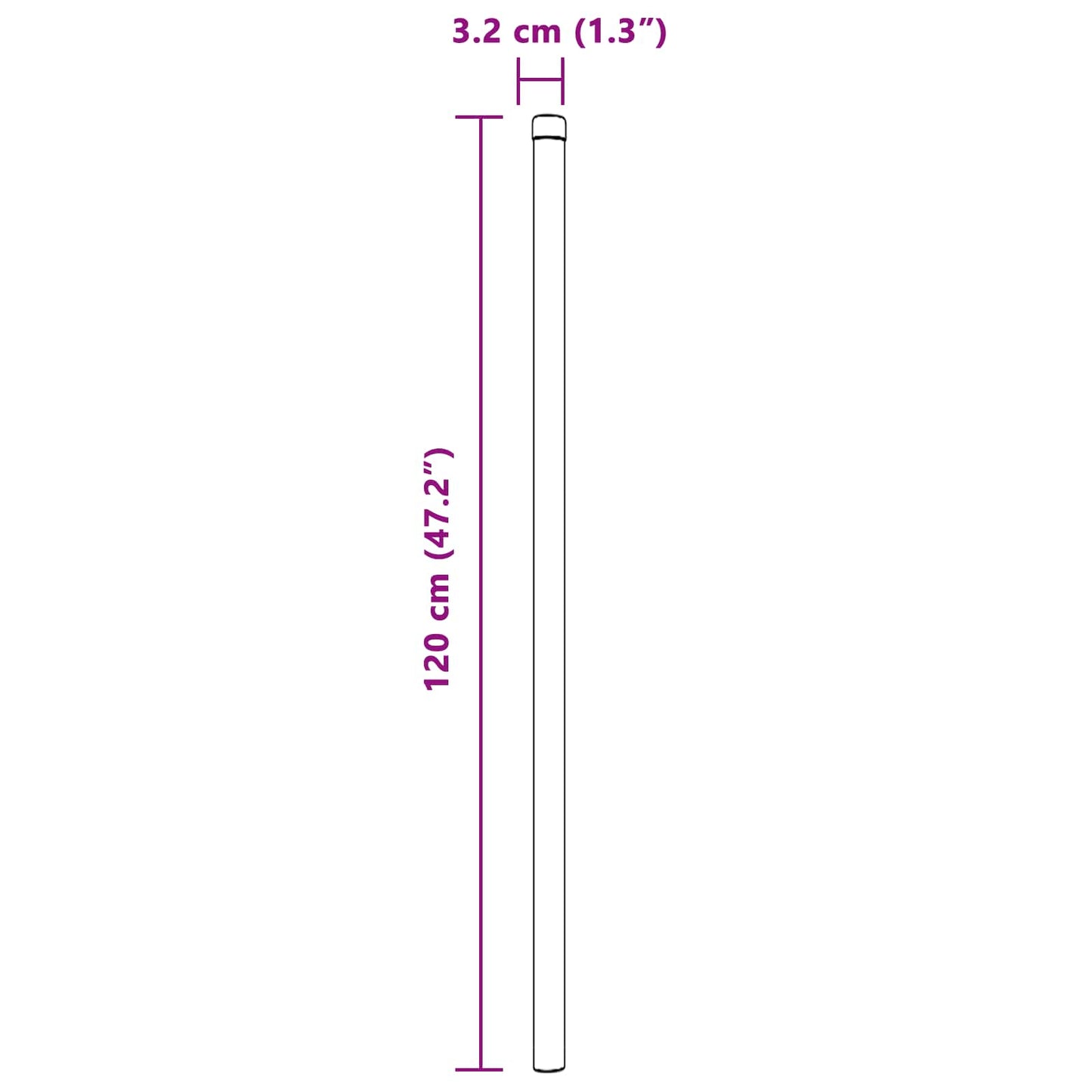 Hegnspæl 2 pcs Grå 120 cm Pulverlakeret Stål