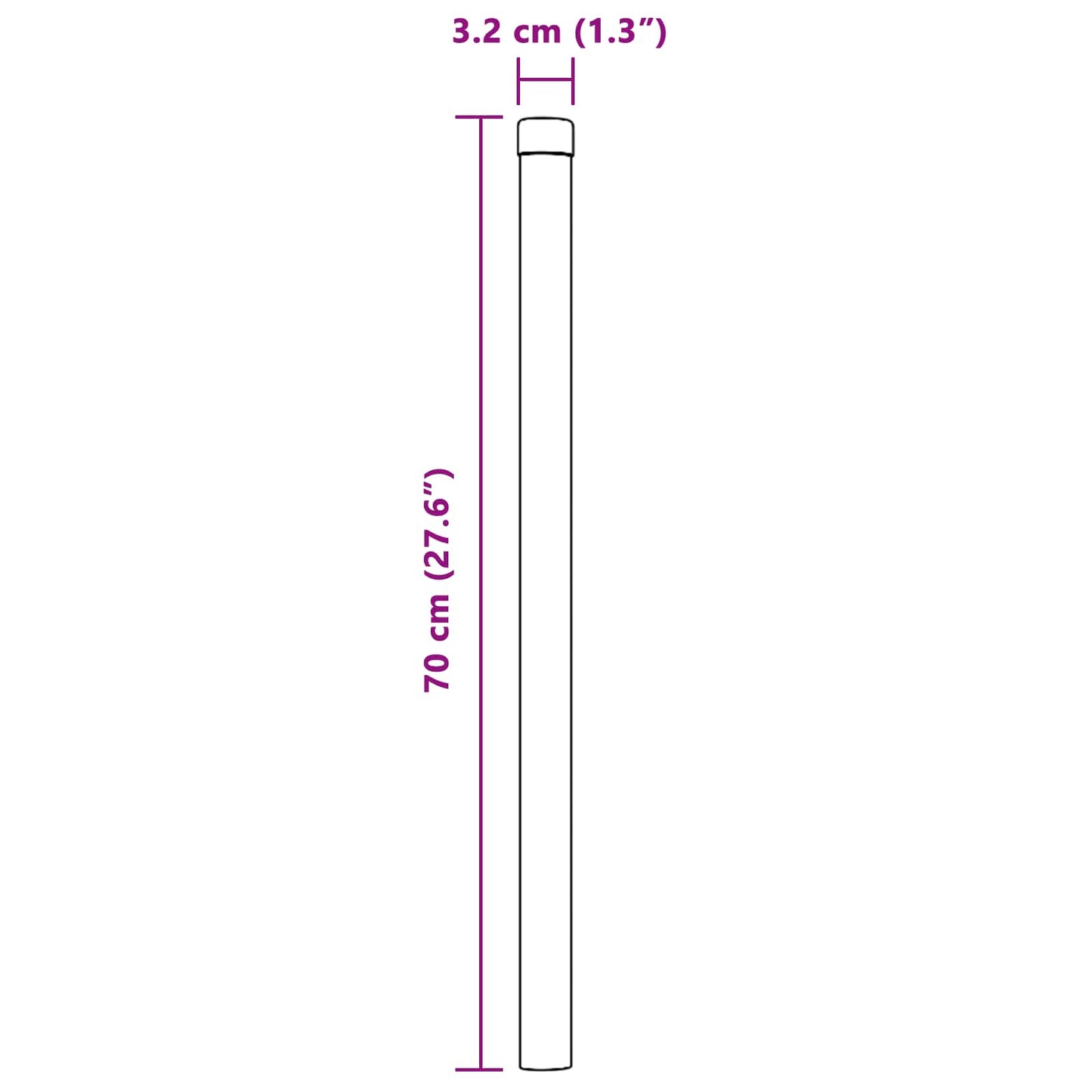 Hegnspæl 12 pcs Sølv 70 cm Pulverlakeret Stål