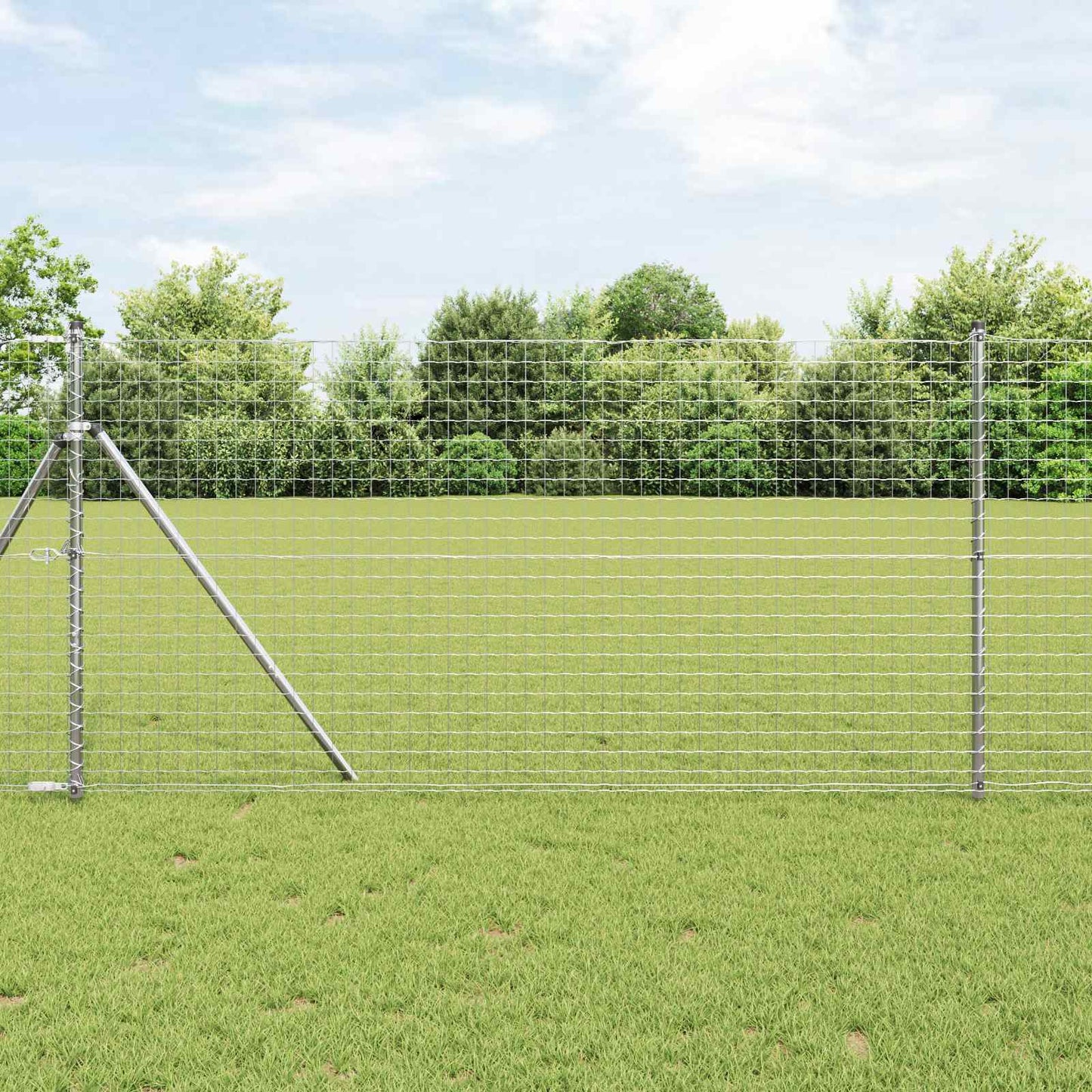 Hegnspæl 2 pcs Sølv Pulverlakeret Stål