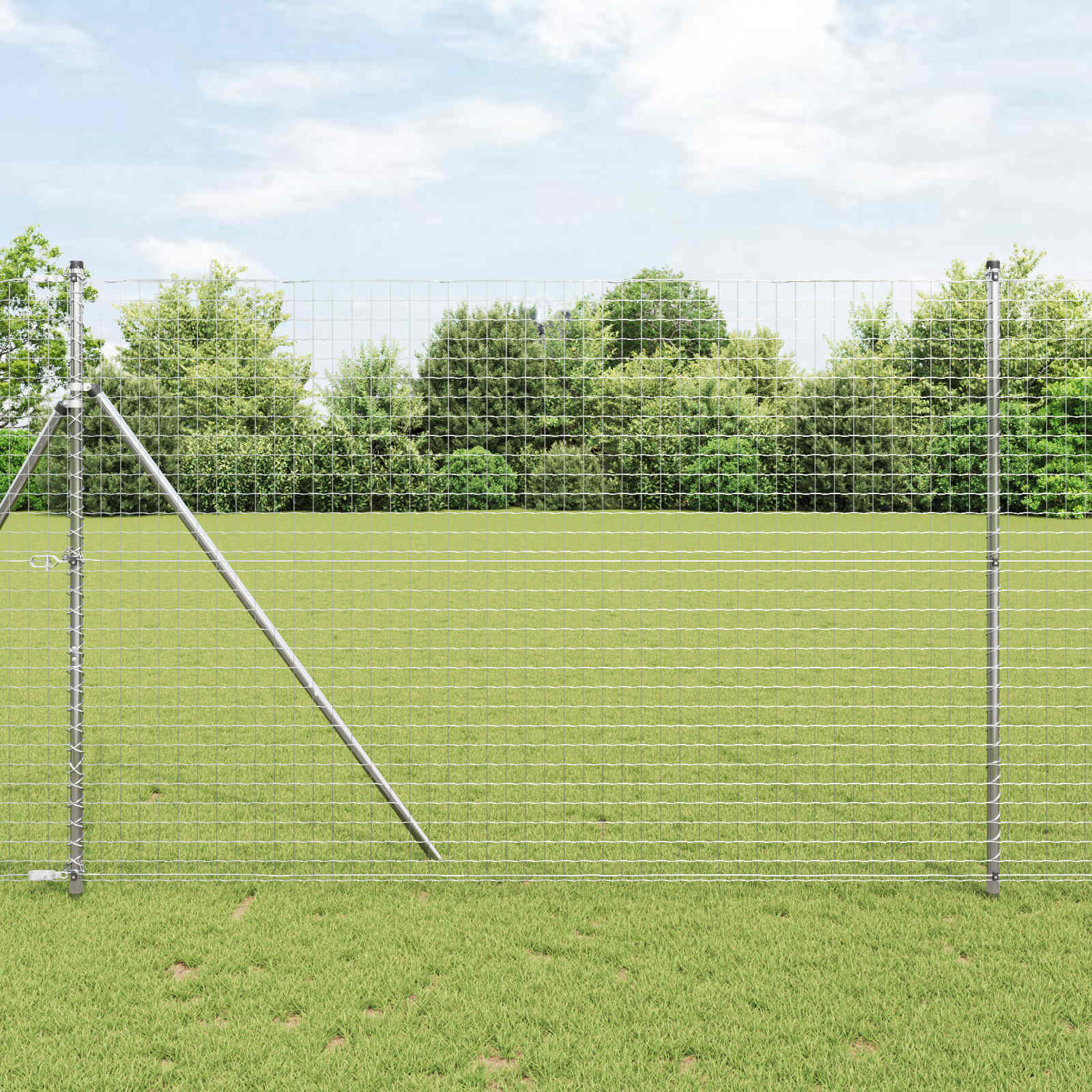 Hegnspæl 12 pcs Sølv Pulverlakeret Stål billede