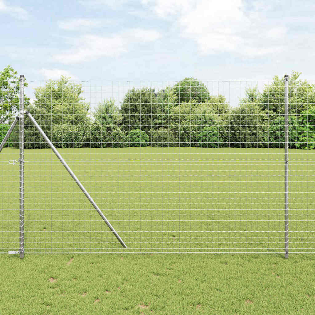 Hegnspæl 2 pcs Sølv Pulverlakeret Stål billede