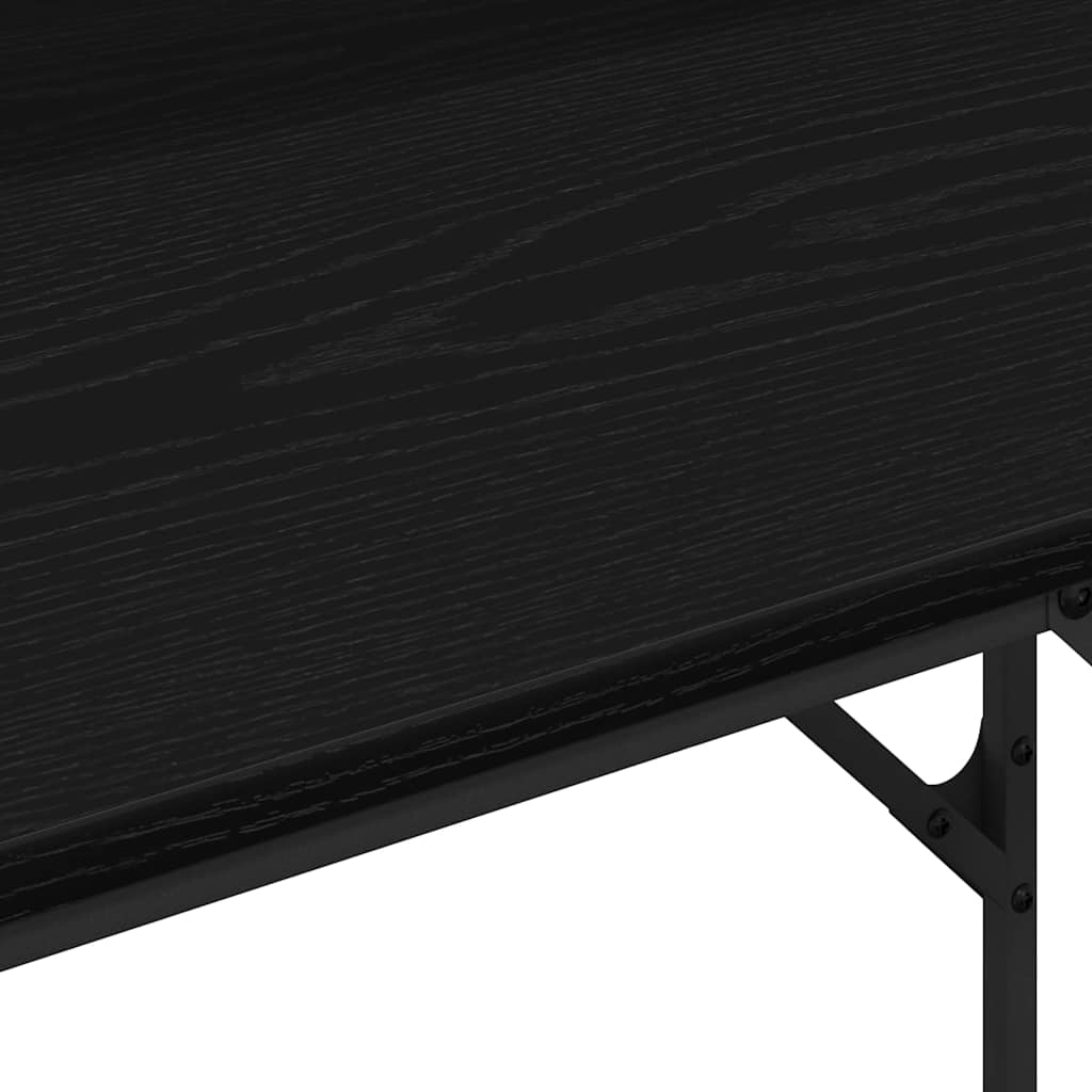Bord med hylde Sort eg 100 x 50 x 86,5 cm Konstrueret træ