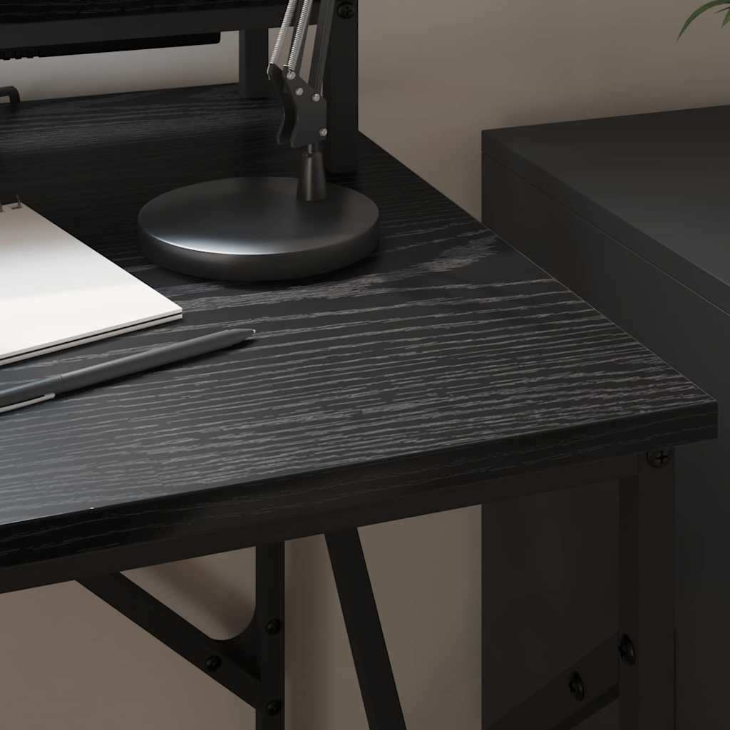 Bord med hylde Sort eg 100 x 50 x 86,5 cm Konstrueret træ
