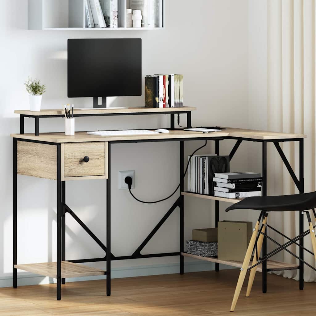 Bord med skuffe Sonoma eg 120 x 79 x 86,5 cm Konstrueret træ
