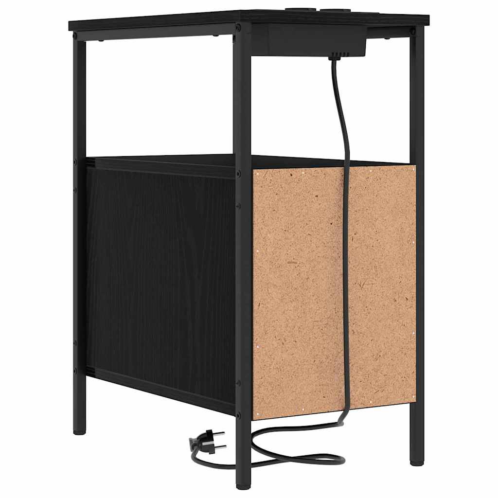 Natskab 2 pcs Sort eg 30 x 48 x 61 cm Konstrueret træ