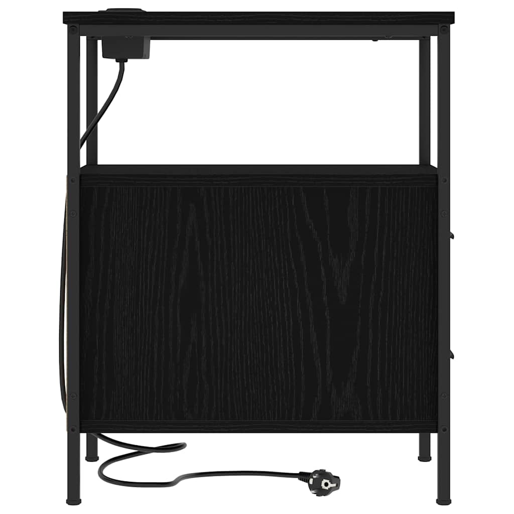 Natskab 2 pcs Sort eg 30 x 48 x 61 cm Konstrueret træ