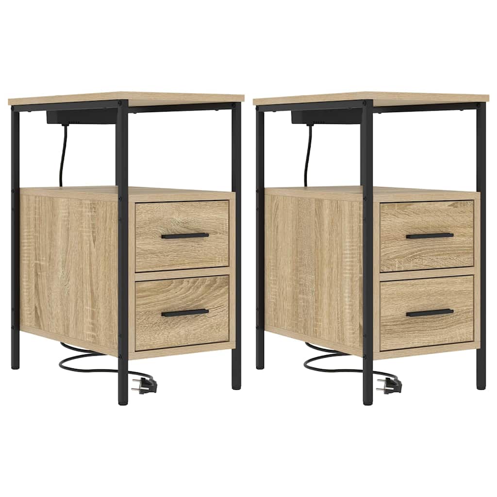 Natskab 2 pcs Sonoma eg 30 x 48 x 61 cm Konstrueret træ