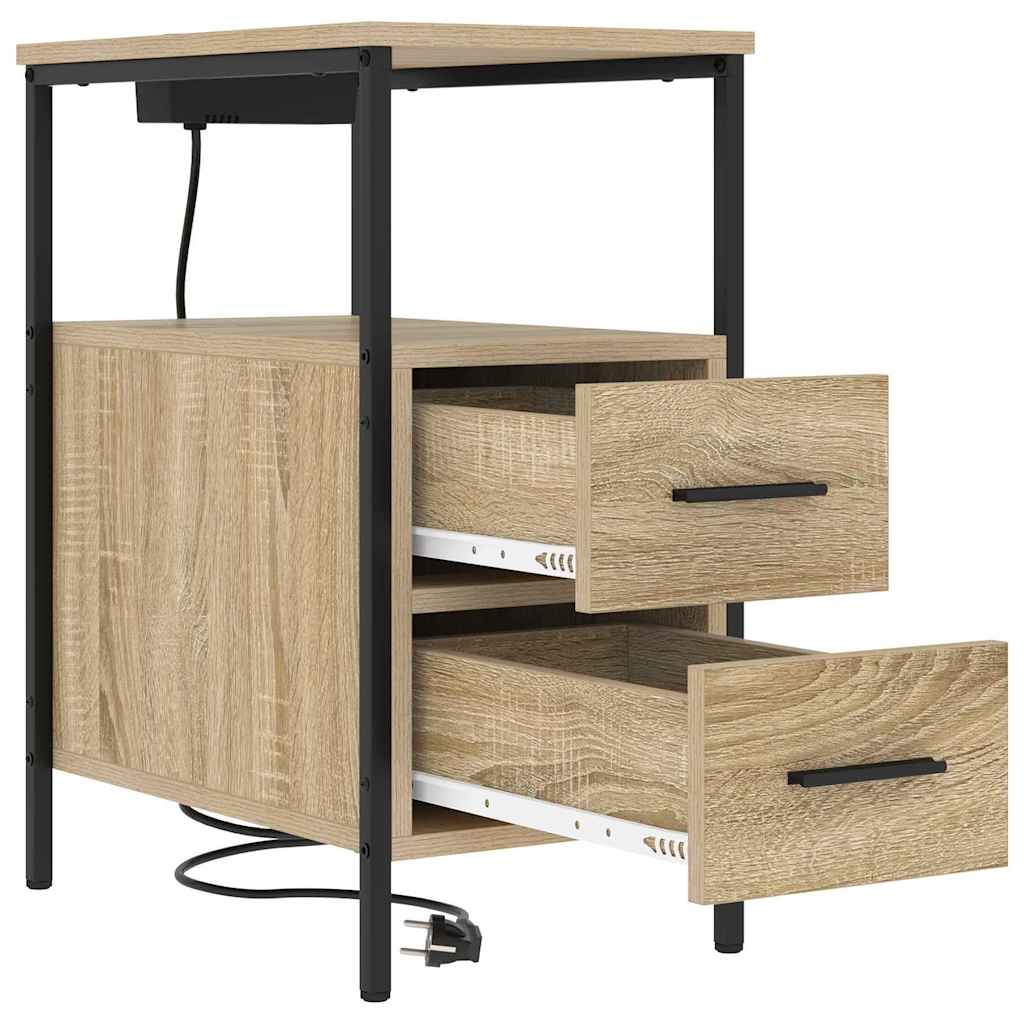 Natskab 2 pcs Sonoma eg 30 x 48 x 61 cm Konstrueret træ
