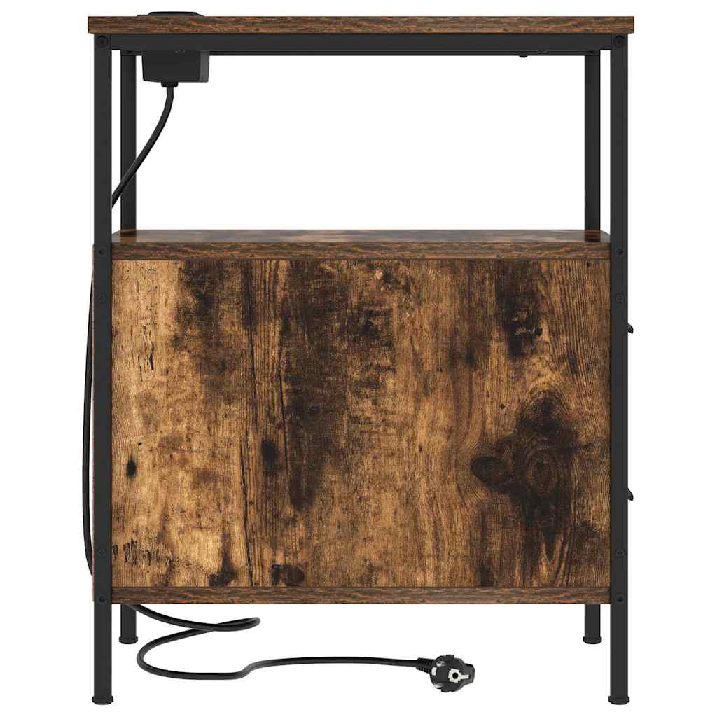 Natskab 2 pcs Røget eg 30 x 48 x 61 cm Konstrueret træ