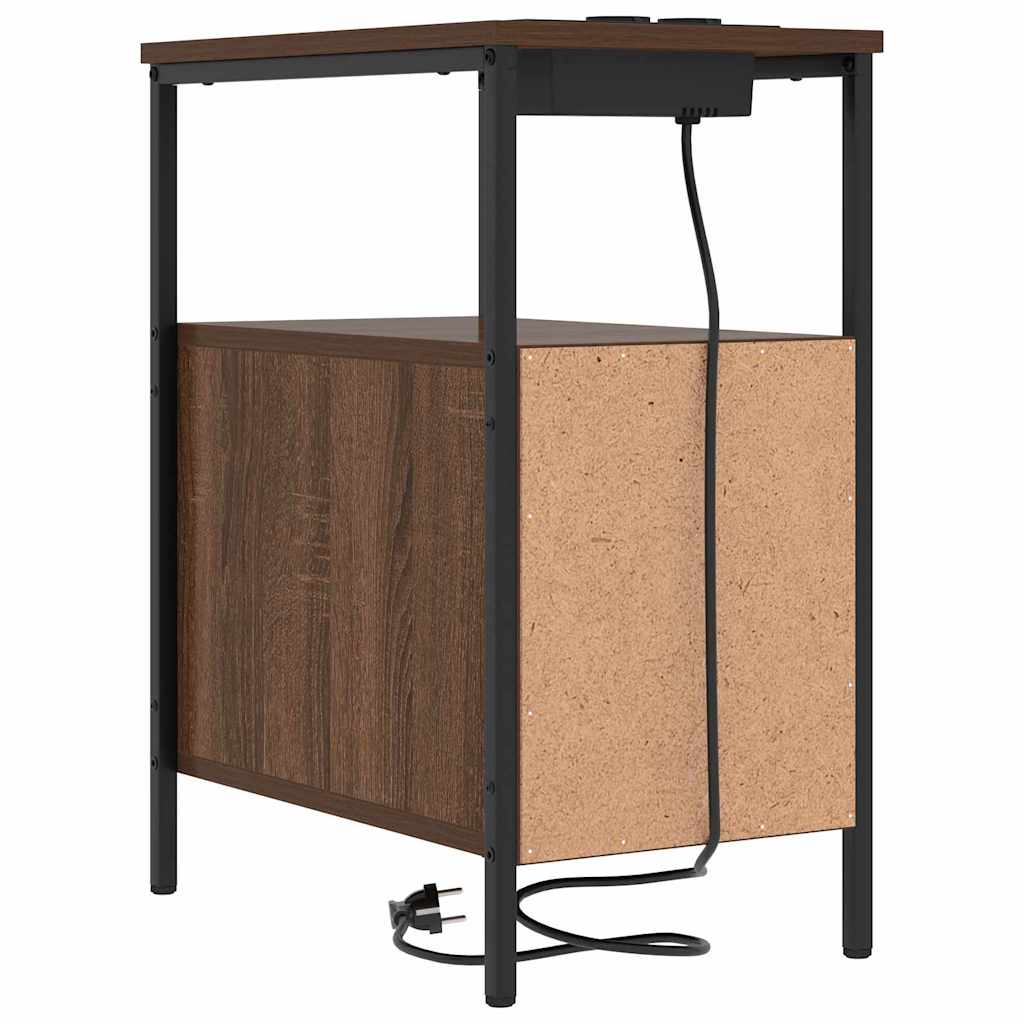 Natskab 2 pcs Brun eg 30 x 48 x 61 cm Konstrueret træ