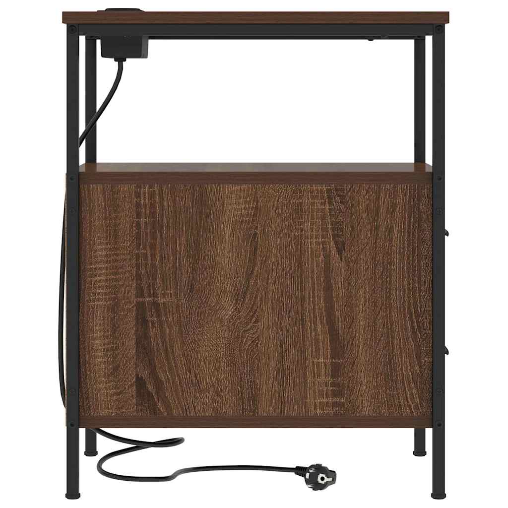 Natskab 2 pcs Brun eg 30 x 48 x 61 cm Konstrueret træ