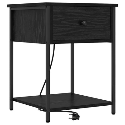 Natskab med skuffe Sort eg 42 x 41 x 56 cm Konstrueret træ