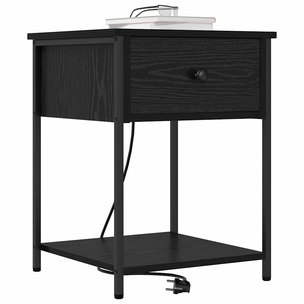 Natskab med skuffe Sort eg 42 x 41 x 56 cm Konstrueret træ