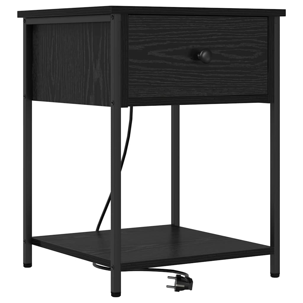 Natskab 2 pcs Sort eg 42 x 41 x 56 cm Konstrueret træ
