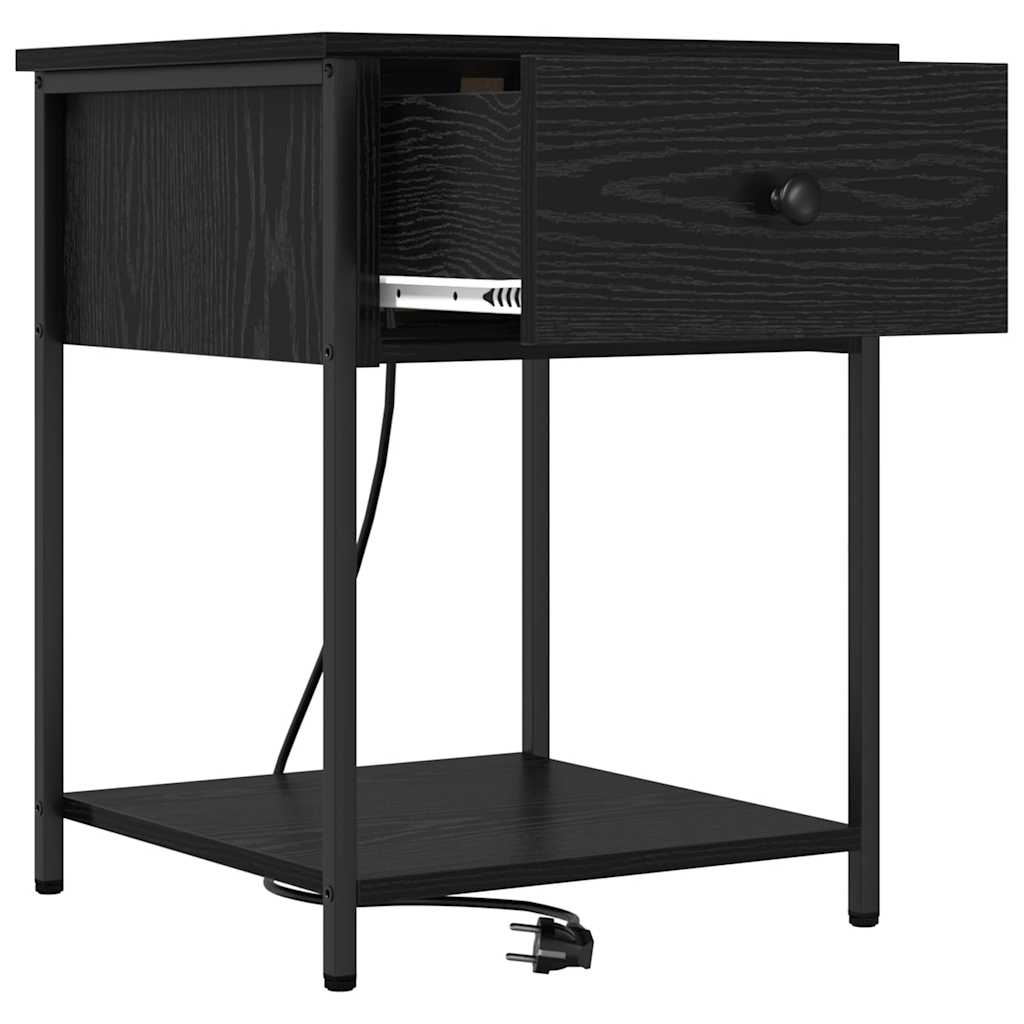 Natskab 2 pcs Sort eg 42 x 41 x 56 cm Konstrueret træ