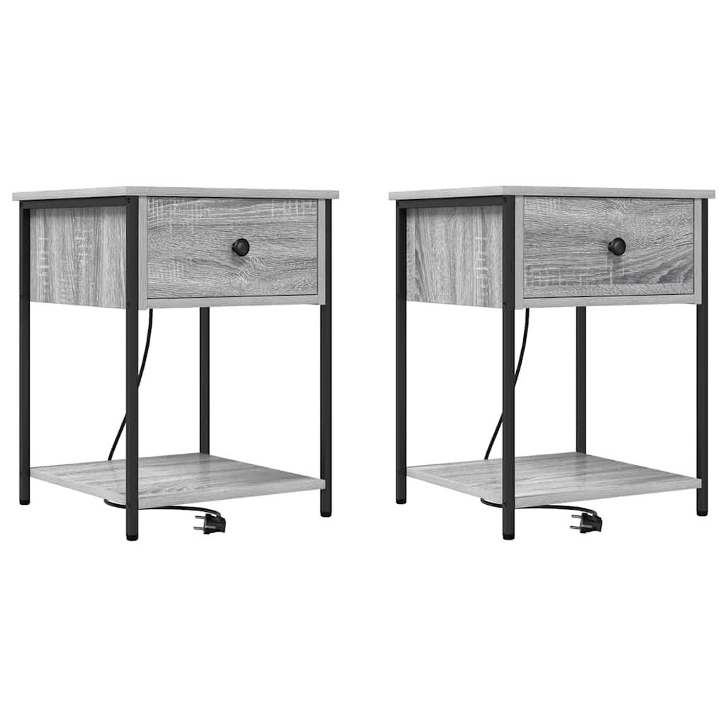 Natskab 2 pcs Grå Sonoma 42 x 41 x 56 cm Konstrueret træ