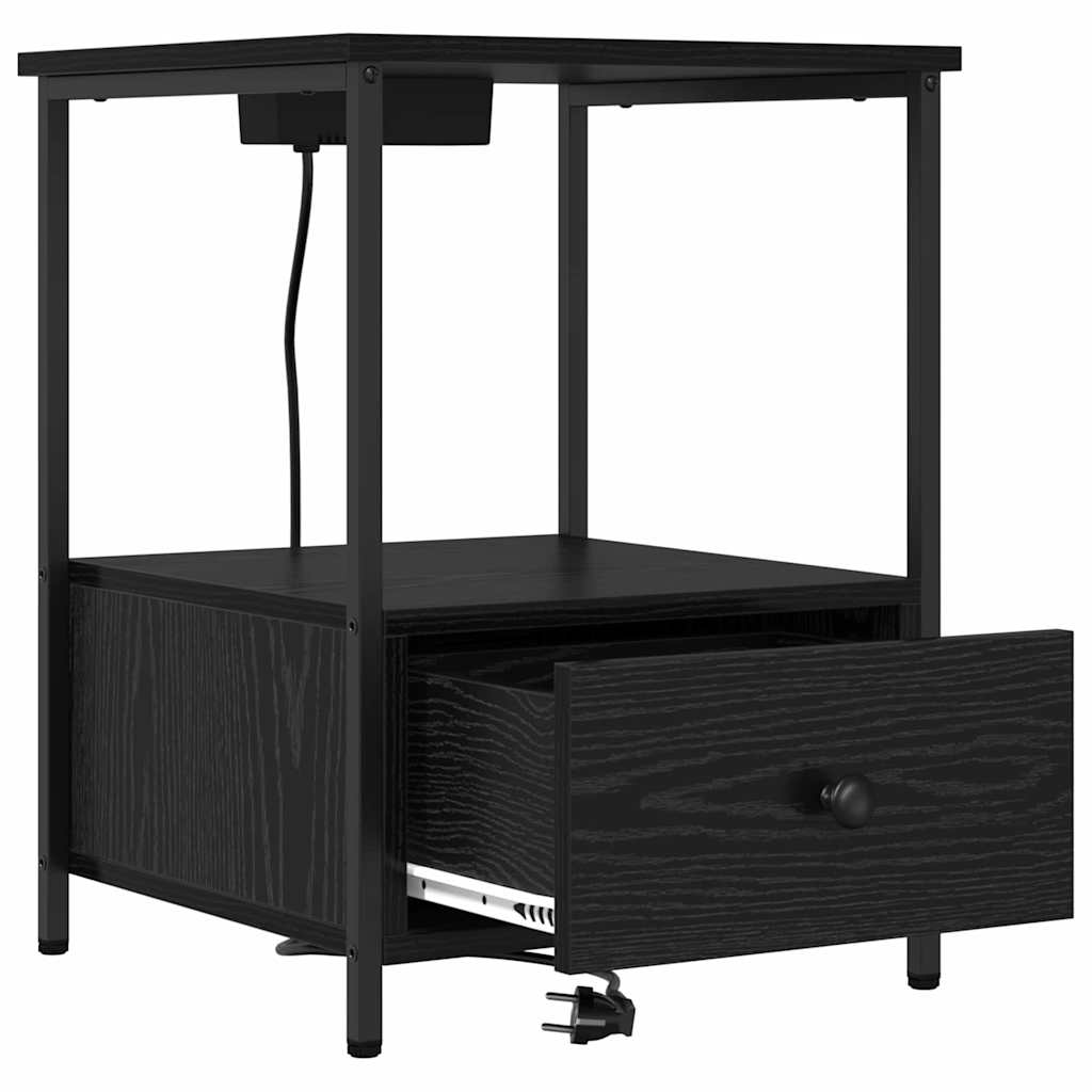 Natskab 2 pcs Sort eg 42 x 41 x 56 cm Konstrueret træ