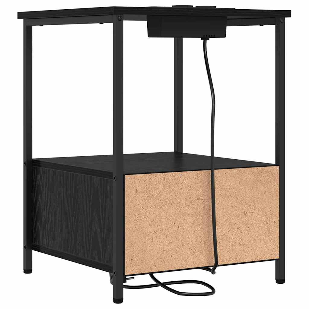 Natskab 2 pcs Sort eg 42 x 41 x 56 cm Konstrueret træ