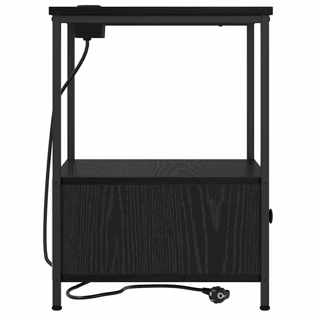 Natskab 2 pcs Sort eg 42 x 41 x 56 cm Konstrueret træ