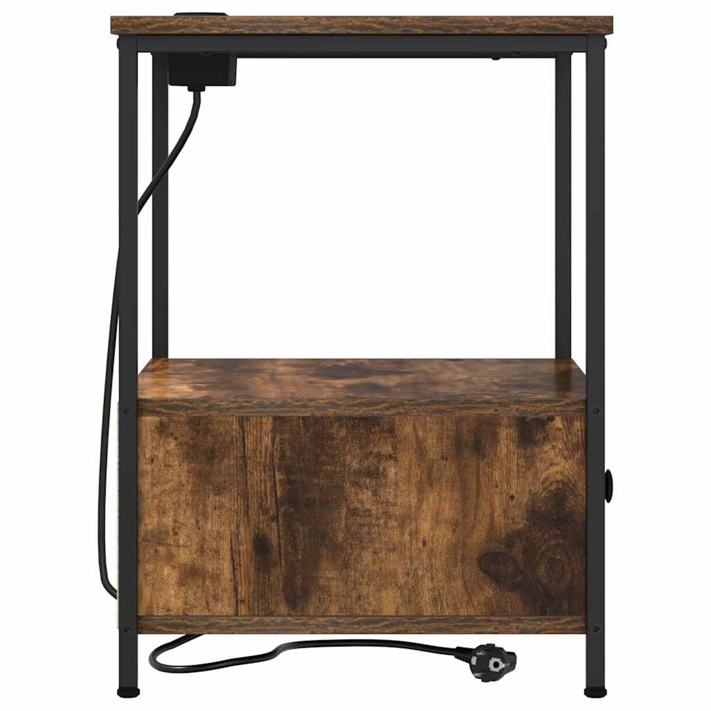 Natskab 2 pcs Røget eg 42 x 41 x 56 cm Konstrueret træ