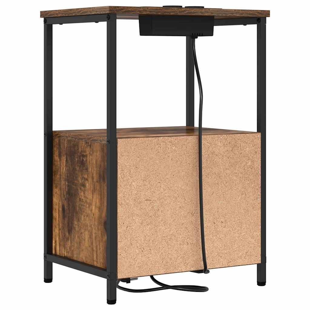 Natskab 2 pcs Røget eg 40 x 31 x 60 cm Konstrueret træ