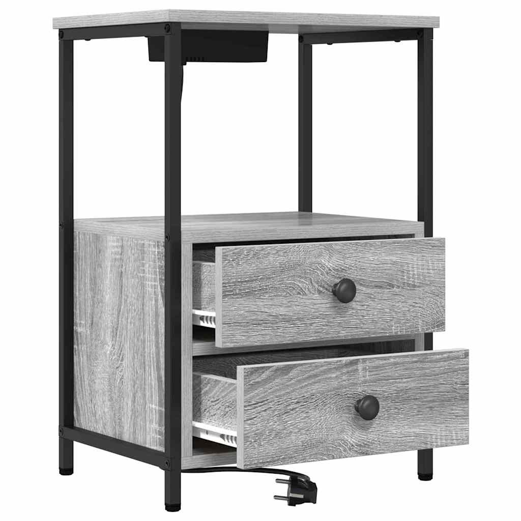 Natskab 2 pcs Grå Sonoma 40 x 31 x 60 cm Konstrueret træ
