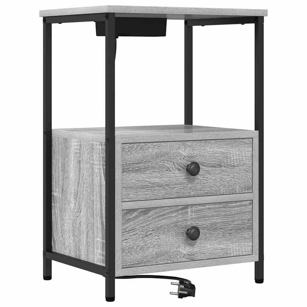 Natskab 2 pcs Grå Sonoma 40 x 31 x 60 cm Konstrueret træ