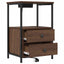 Natskab 2 pcs Brun eg 40 x 31 x 60 cm Konstrueret træ