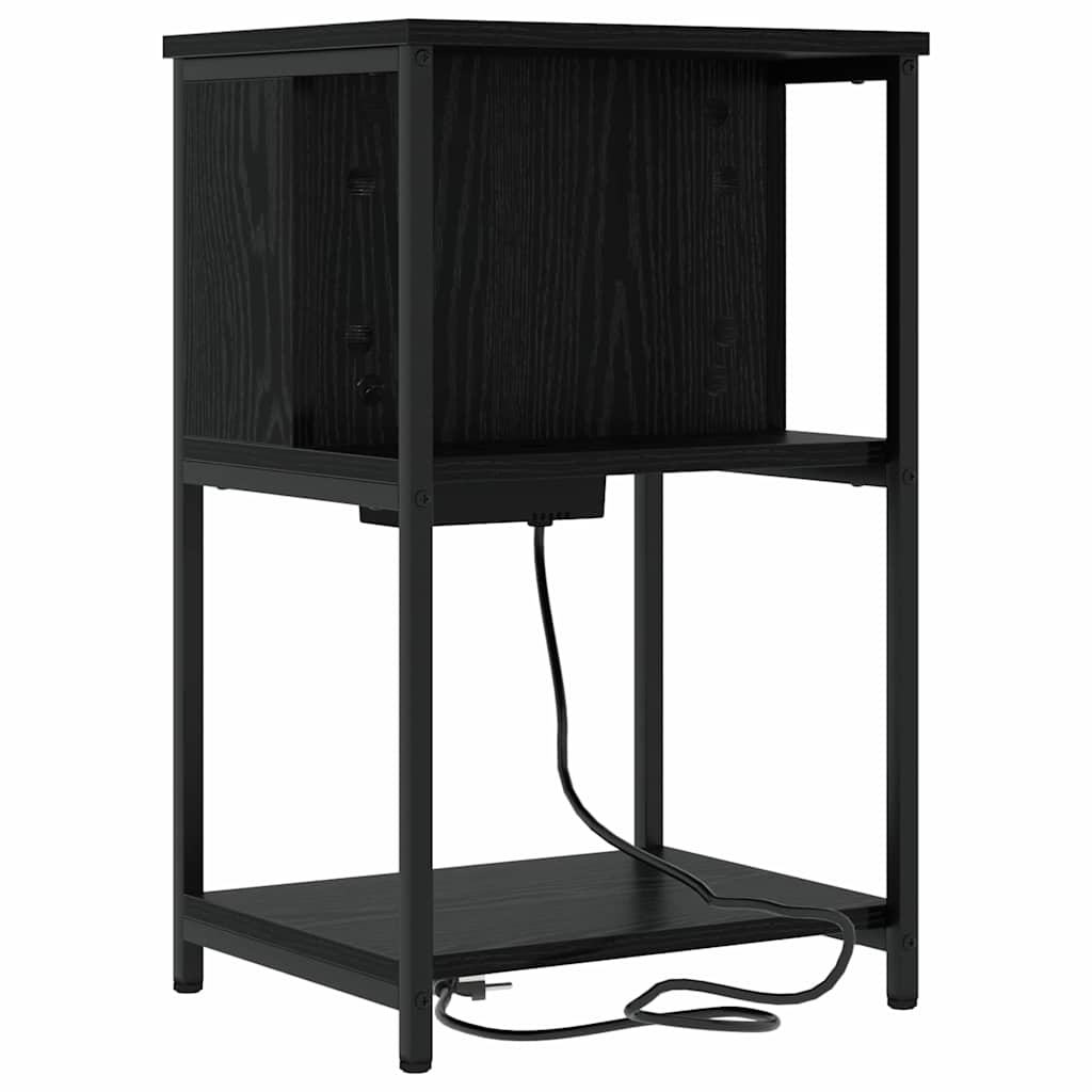 Natskab 2 pcs Sort eg 38 x 31 x 61 cm Konstrueret træ