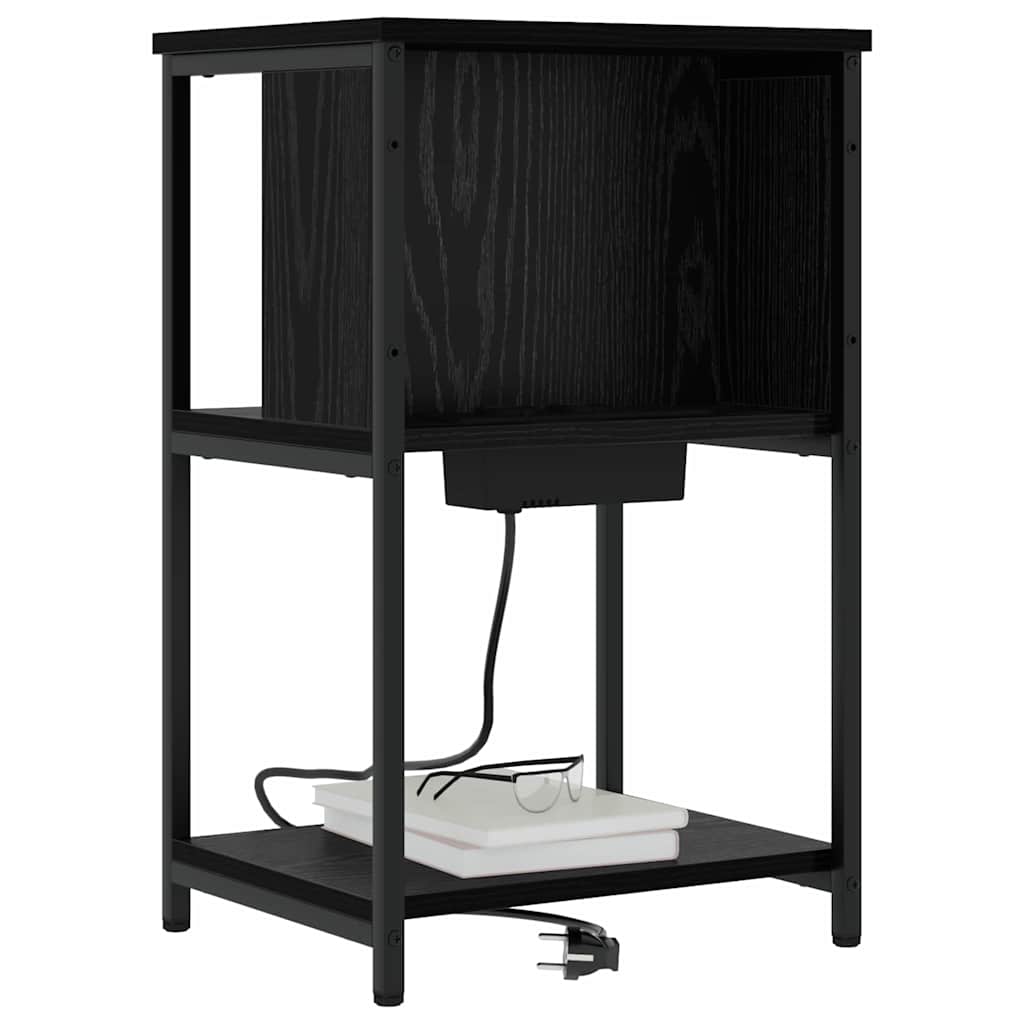 Natskab 2 pcs Sort eg 38 x 31 x 61 cm Konstrueret træ