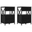 Natskab 2 pcs Sort eg 40 x 31 x 60 cm Konstrueret træ