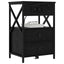 Natskab 2 pcs Sort eg 40 x 31 x 60 cm Konstrueret træ