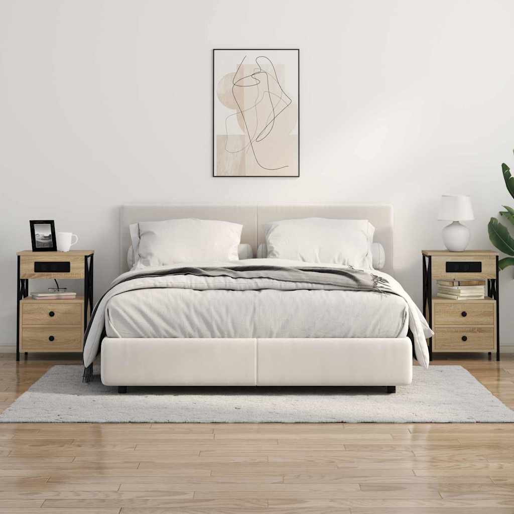 Natskab 2 pcs Sonoma eg 40 x 31 x 60 cm Konstrueret træ