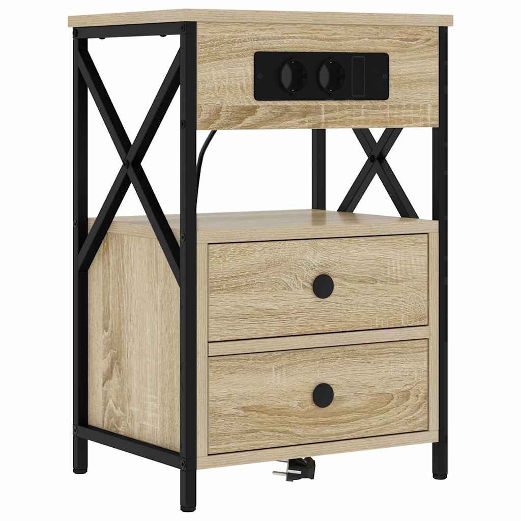 Natskab 2 pcs Sonoma eg 40 x 31 x 60 cm Konstrueret træ