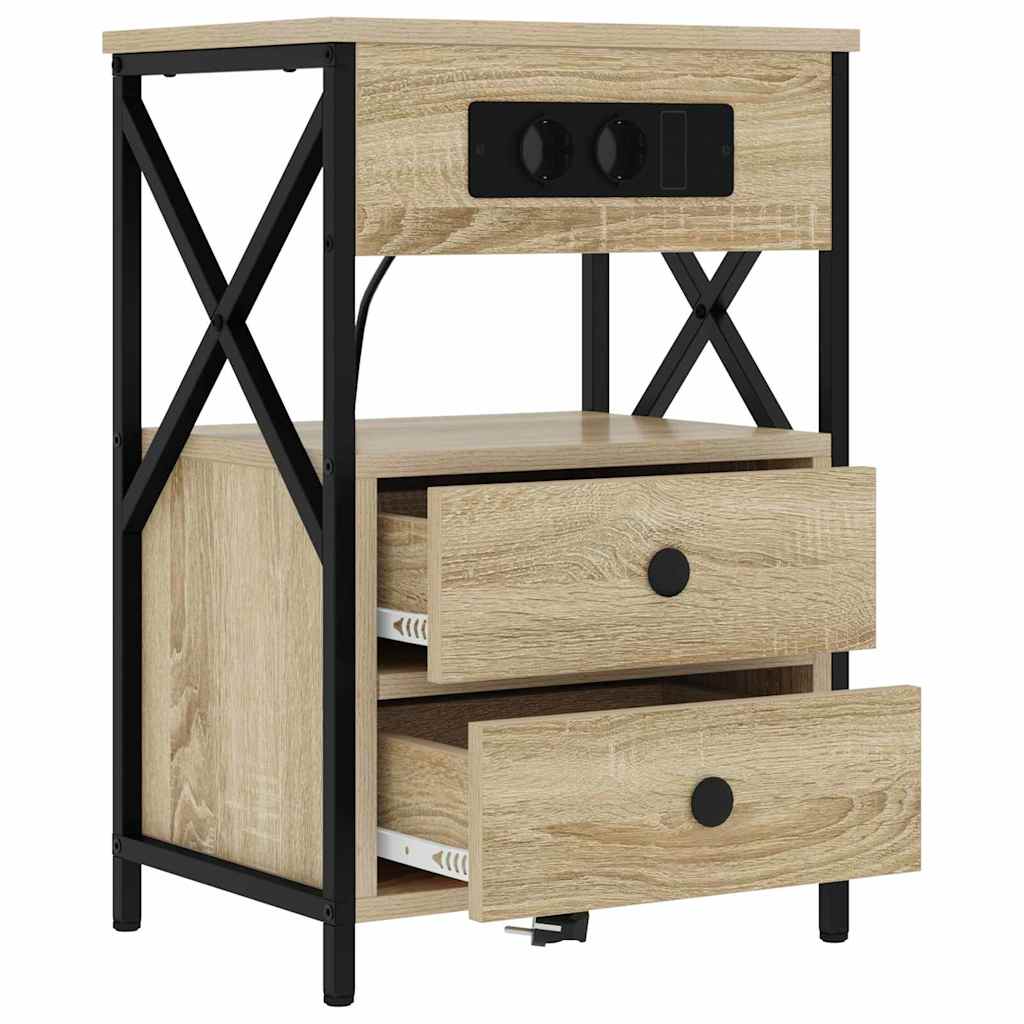 Natskab 2 pcs Sonoma eg 40 x 31 x 60 cm Konstrueret træ