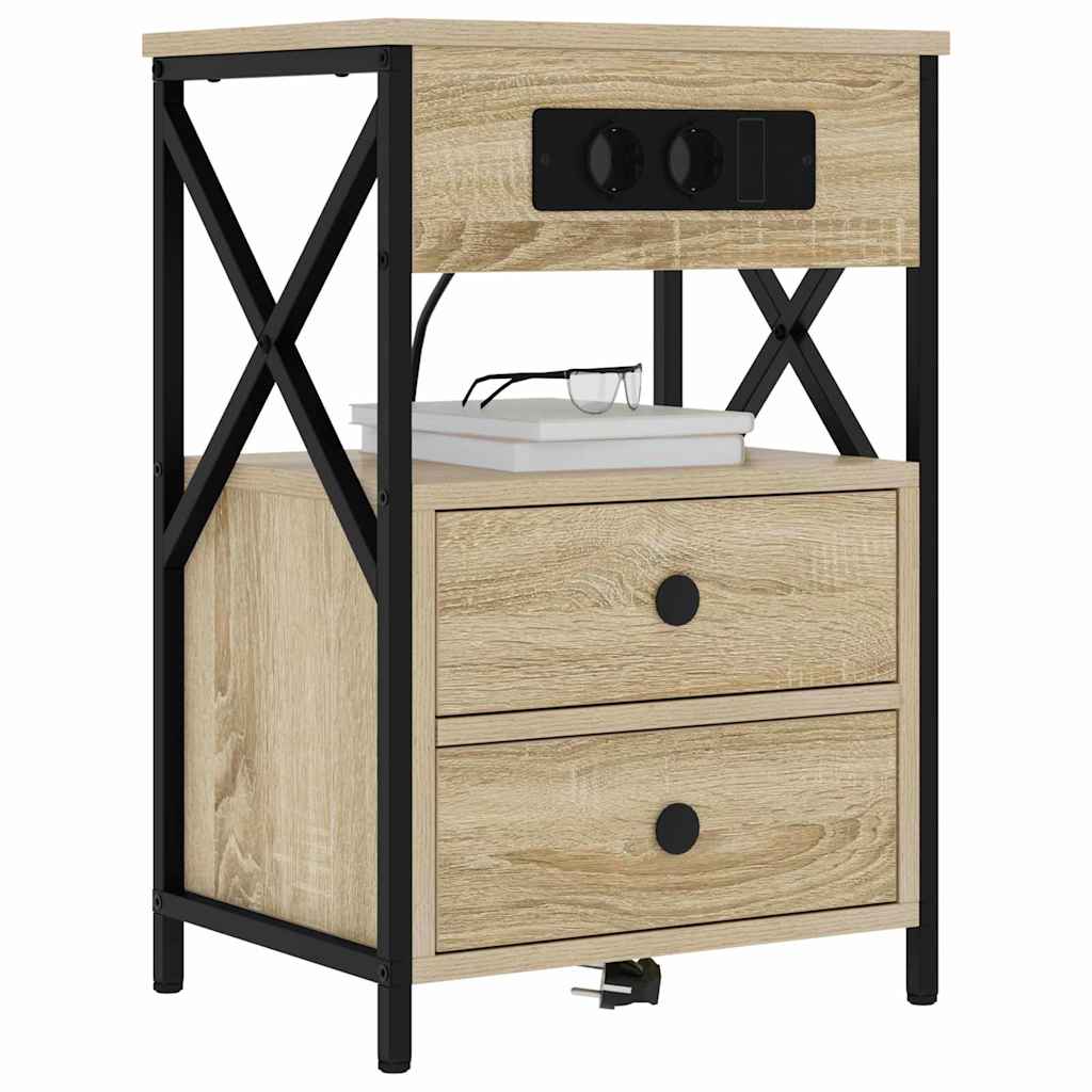Natskab 2 pcs Sonoma eg 40 x 31 x 60 cm Konstrueret træ
