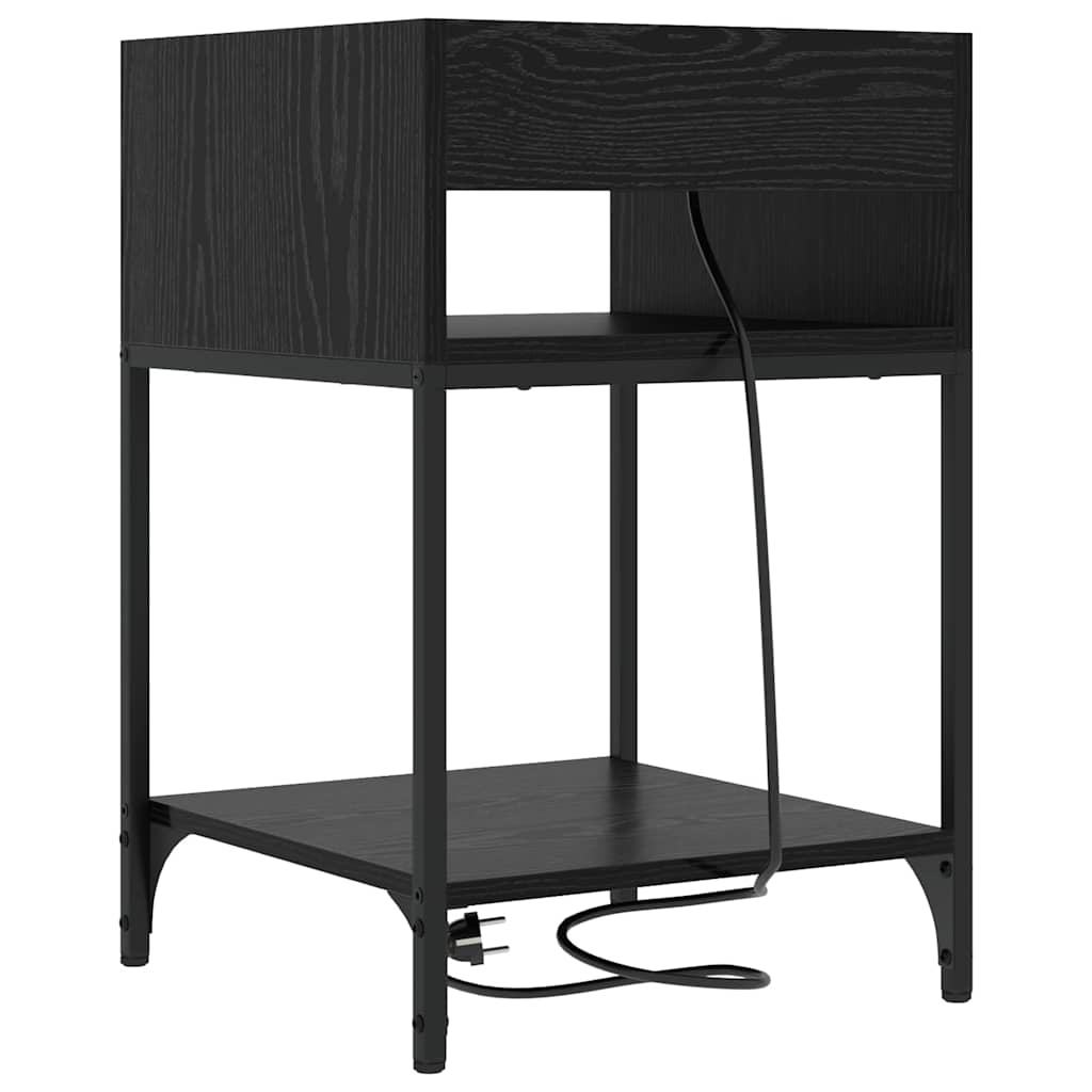 Natskab med hylde 2 pcs Sort eg 40 x 40 x 61 cm Konstrueret træ