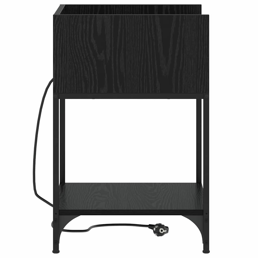 Natskab med hylde 2 pcs Sort eg 40 x 40 x 61 cm Konstrueret træ