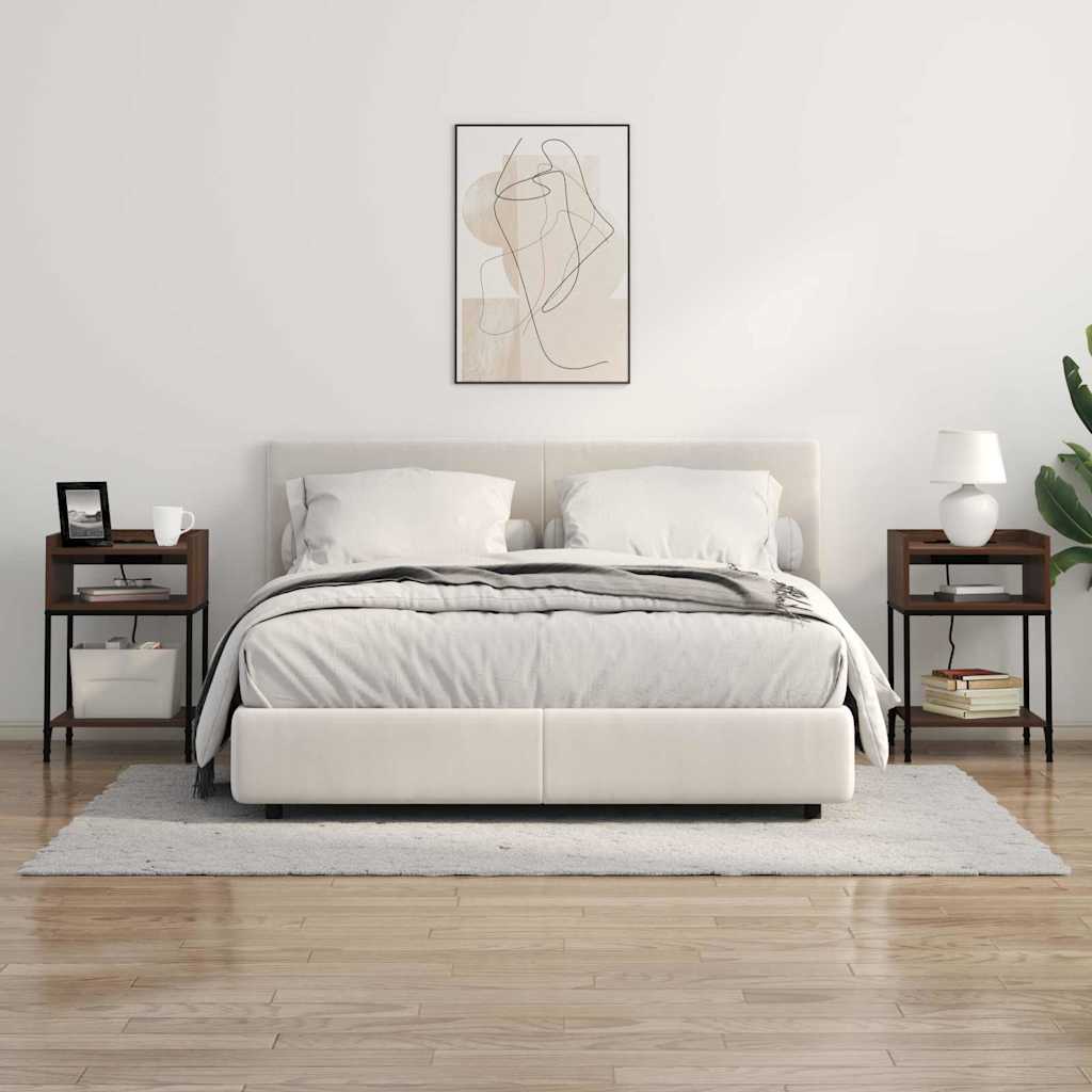 Natskab med hylde 2 pcs Brun eg 40 x 40 x 61 cm Konstrueret træ