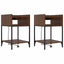 Natskab med hylde 2 pcs Brun eg 40 x 40 x 61 cm Konstrueret træ