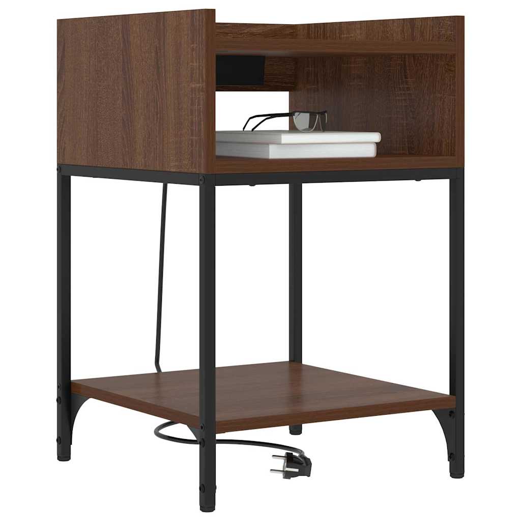 Natskab med hylde 2 pcs Brun eg 40 x 40 x 61 cm Konstrueret træ