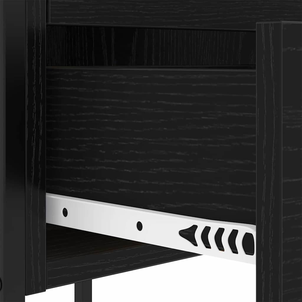 Natskab 2 pcs Sort eg 42 x 41 x 61 cm Konstrueret træ