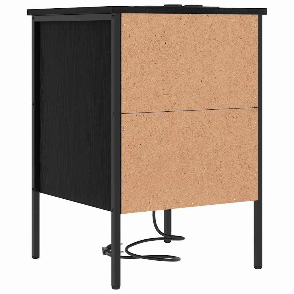 Natskab 2 pcs Sort eg 42 x 41 x 61 cm Konstrueret træ